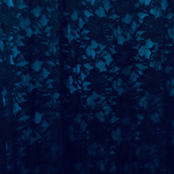 Ice Silk 1XL black lace party dress turquoise - Picture 2 of 5